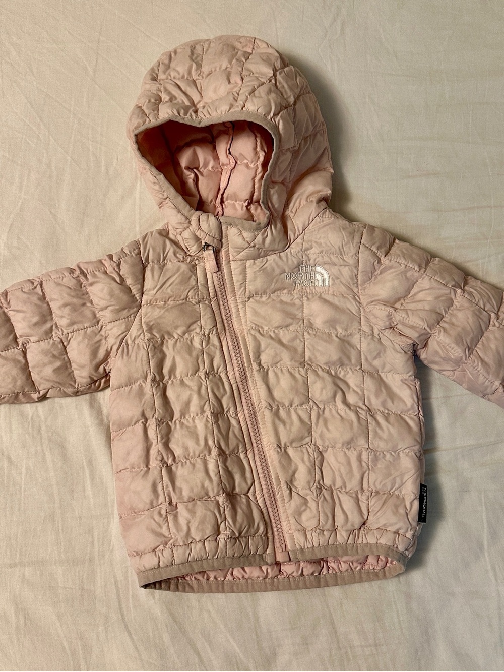 The North Face Pale Pink Quilted Hooded Puffer